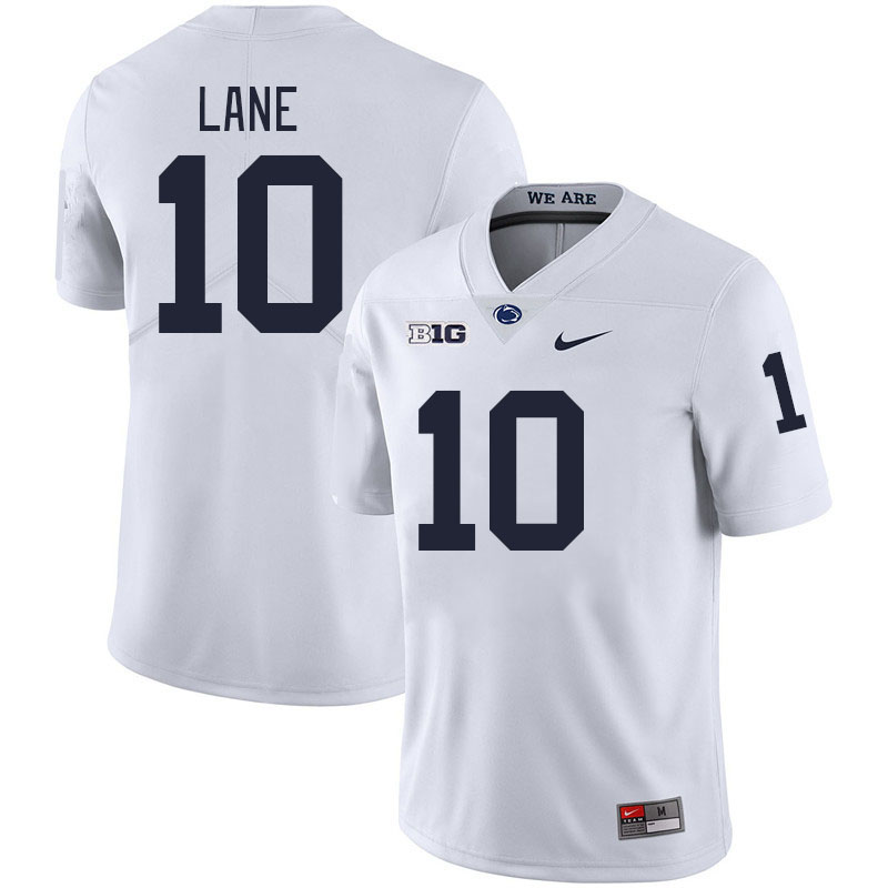 Men #10 Dejuan Lane Penn State Nittany Lions College Football Jerseys Stitched-White